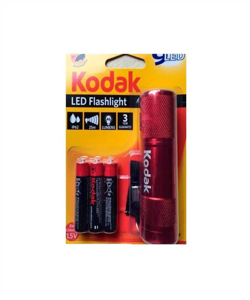 Kodak 9-Led Flashlight Red + 3 AAA Ehd