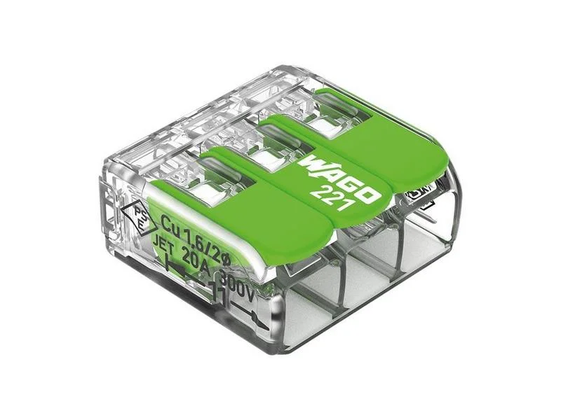 Conector de Jun&ccedil;&atilde;o Compacto 3 X 0,2 - 4 Mm&sup2; para Todos Os Tipos de Fios - Verde