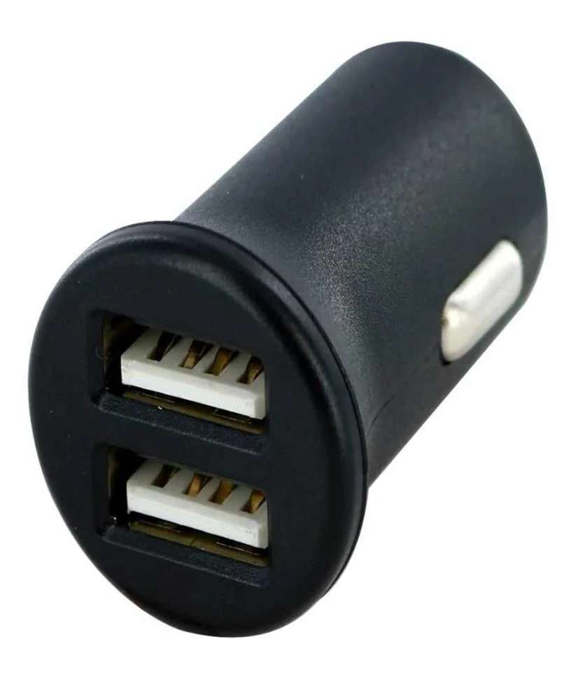Carregador de Isqueiro de Carro 2 USB Preto Mooov