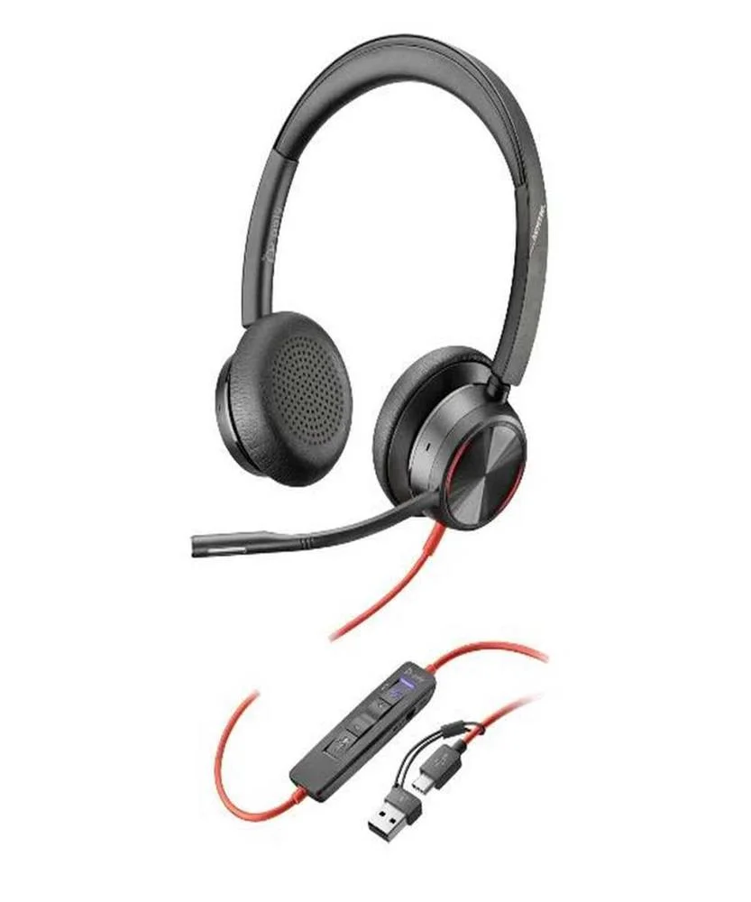 Auriculares com Microfone Hp Blackwire 8225 Preto 