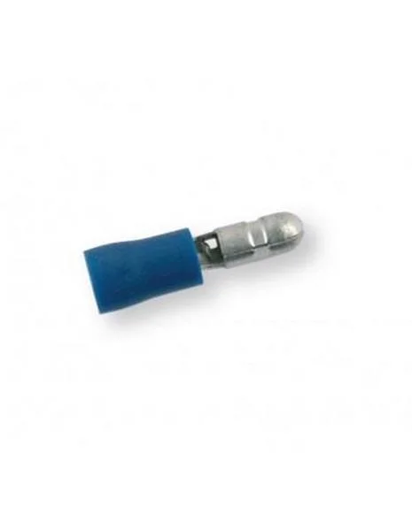 Terminal Cilindrico Macho Isolado Azul 5.0mm