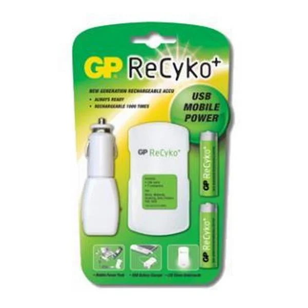 Carregador Pilhas ReCyko + isqeiro + USB