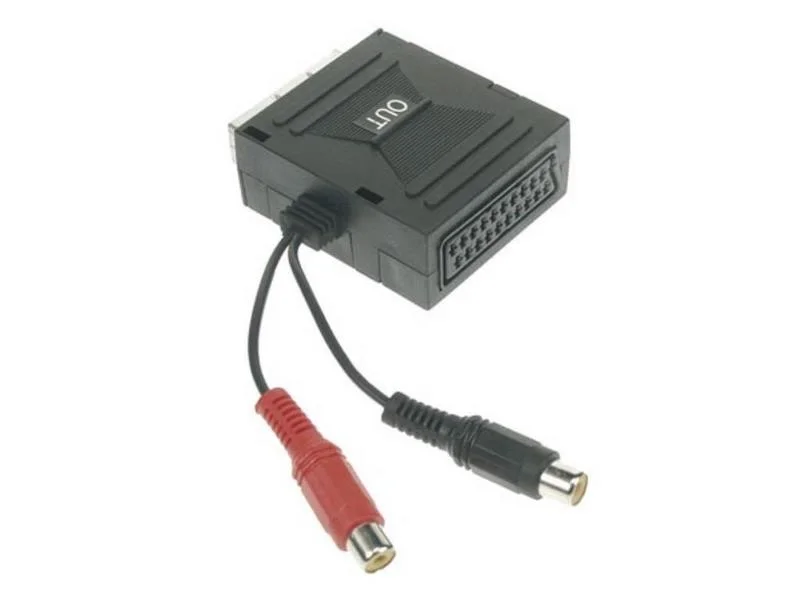 Adaptador Scart Macho para Scart Femea+2 Rca Femea