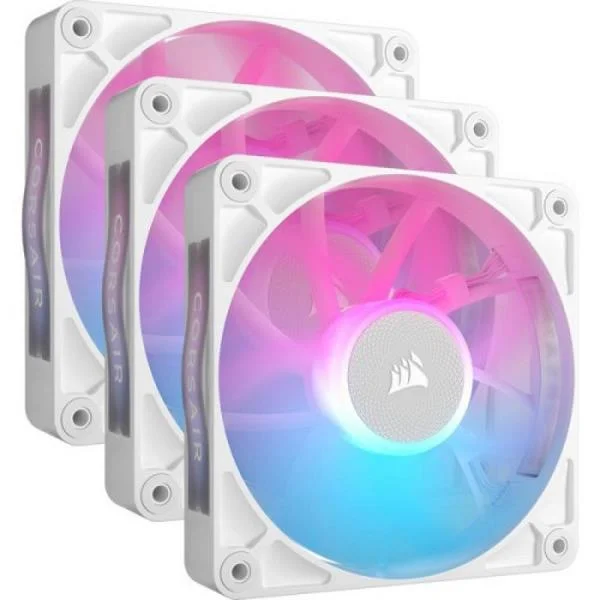 Corsair Icue Link Rx120 RGB Series  Pwm Fan 3 Pack - 120 Mm  White
