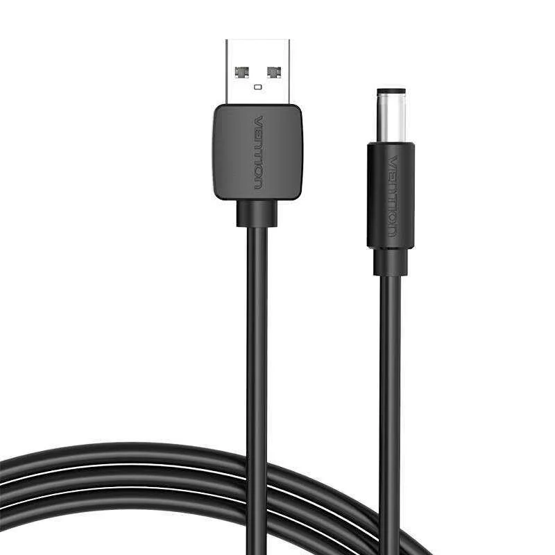 Cabo de alimenta&ccedil;&atilde;o USB 2.0 para DC 0,5m Preto