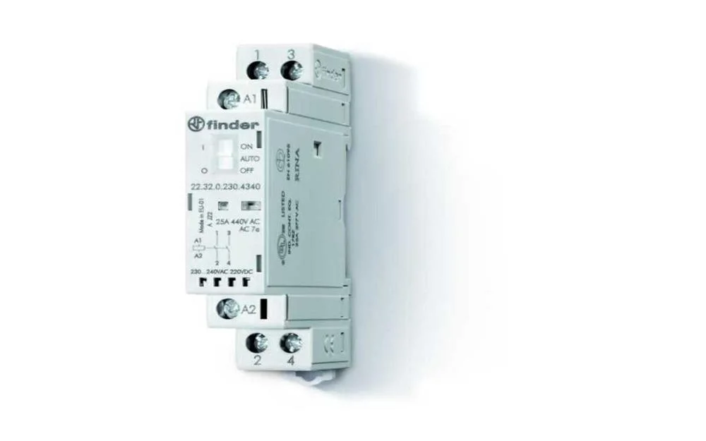 Contator em calha DIN 2 x NA 230 VAC 25 A
