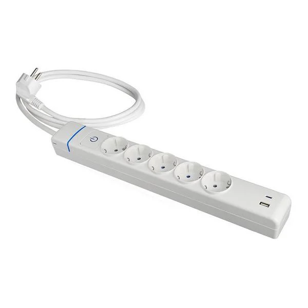 Extens&atilde;o com 5 Tomadas 2p+T. 16a 250v. M&aacute;x.3680w .