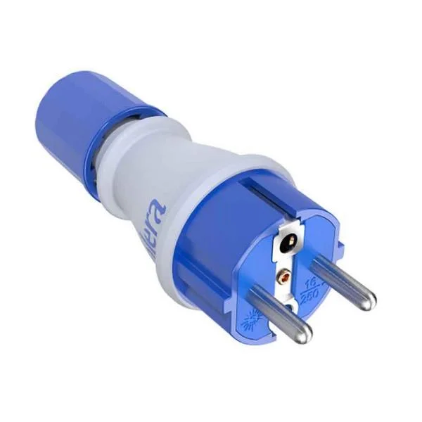 Ficha 2p+T, 16a,250v Espig&atilde;o de &Oslash;4,8mm. Material:.