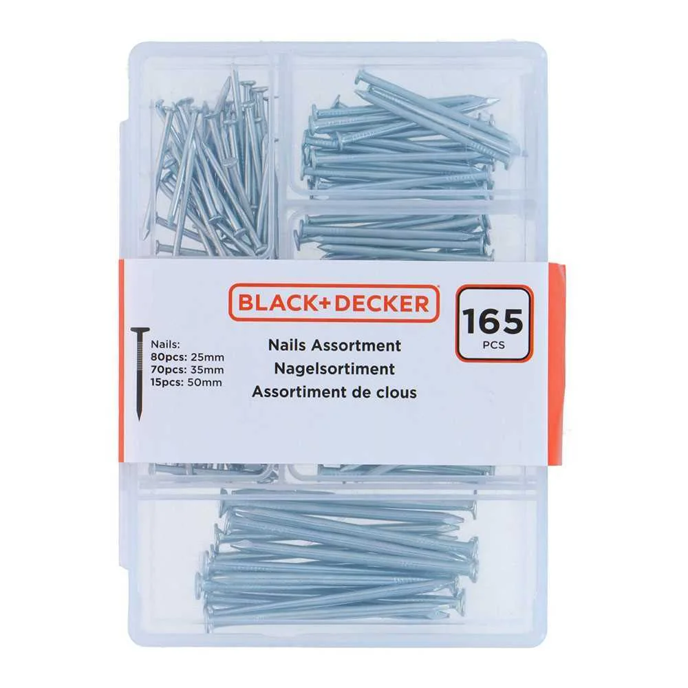 Sortido de Pregos 165 Pe&ccedil;as Black+Decker
