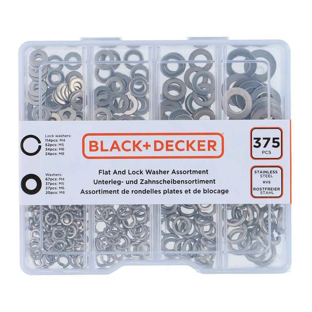 Sortido Anilhas Planas e de Seguran&ccedil;a Black+Decker