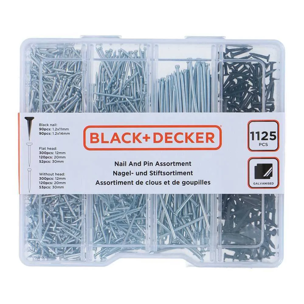 Sortido de Pregos 1125 Pe&ccedil;as Black+Decker