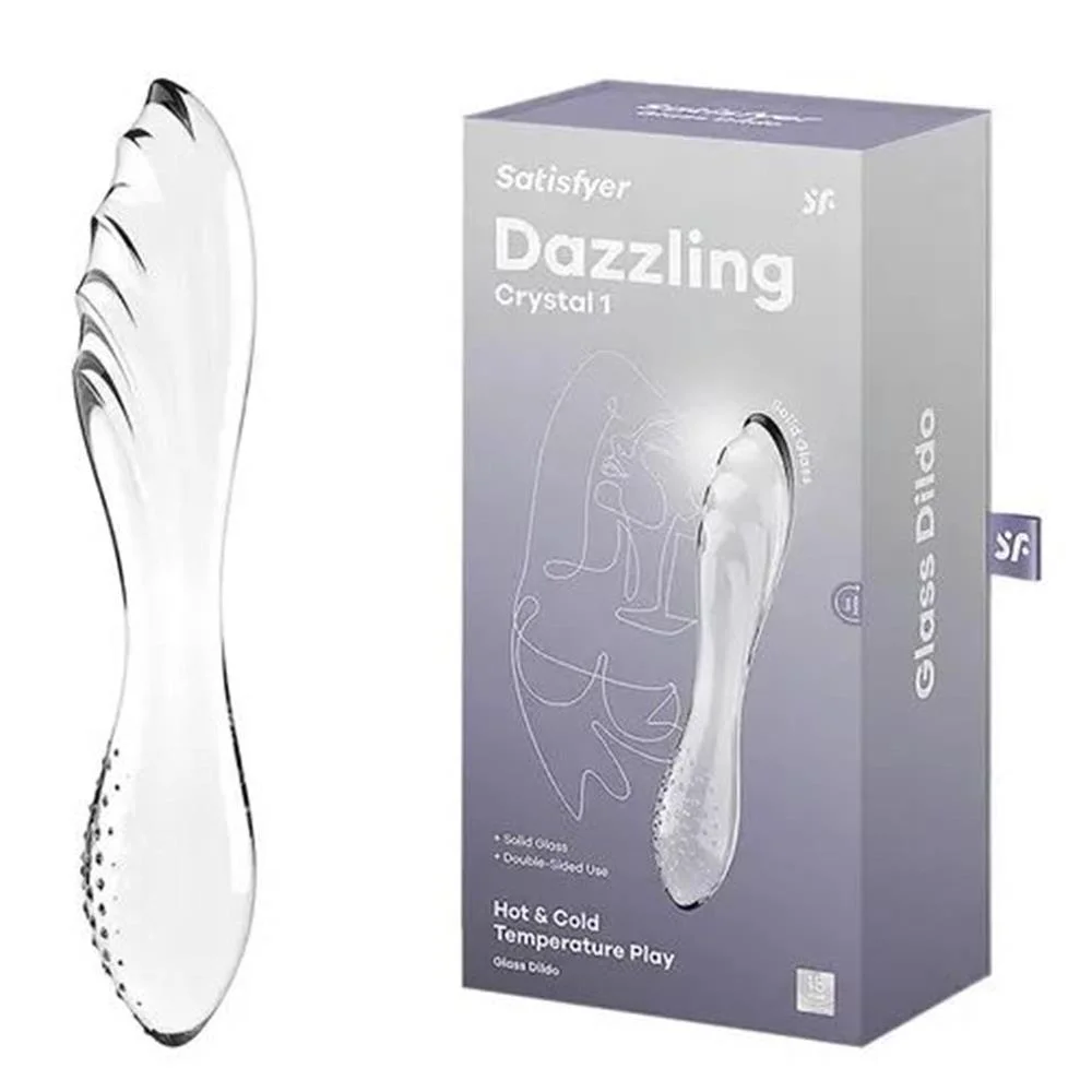 Vibrador Satisfyer Dazzling Crystal Dildo Hot & Cold Temperature Play Transparente 1un