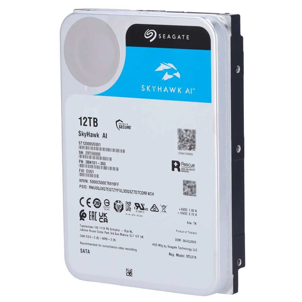 Disco R&iacute;gido Seagate Skyhawk Ai - Capacidade 12 T.