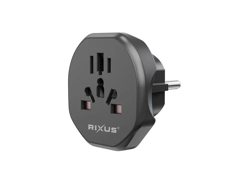 Adaptador Viagem Rixus Rxhc27b Eu Preto