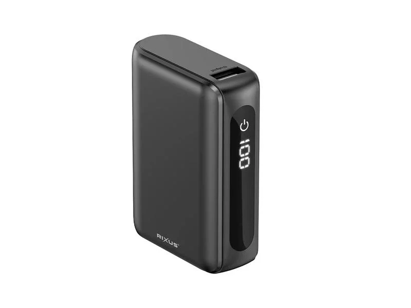 Powerbank RIXUS ecr&atilde; digital 10000MAH preto