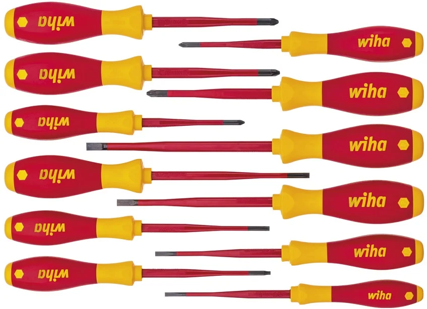 Set Of 12x Screwdrivers / Cross (Isolated) - Wiha