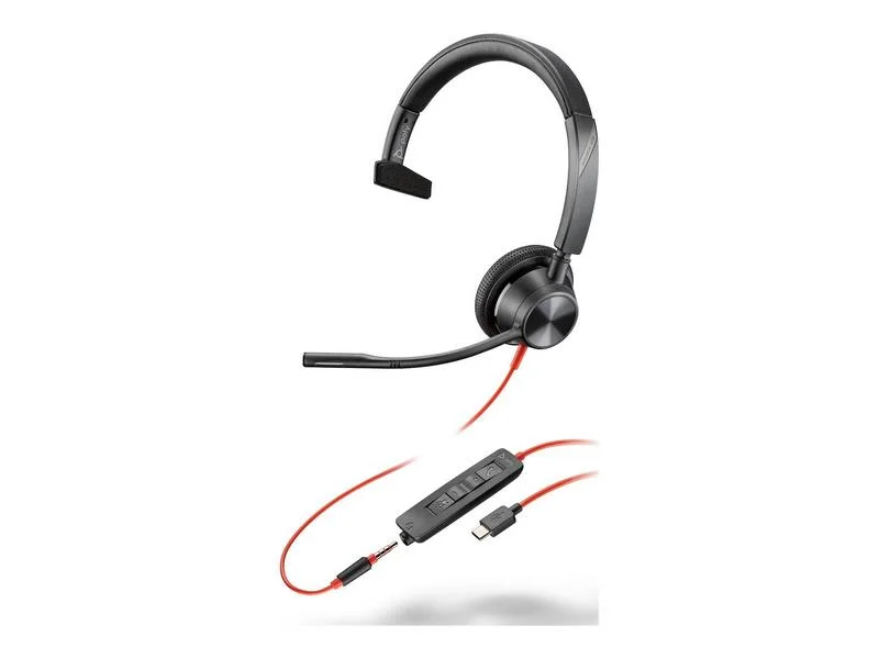 Auscultadores HP Poly BW 3315 -M USB-C HS +USB-C/A