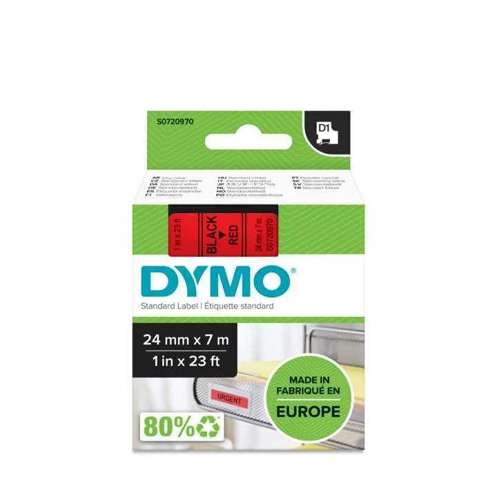 DYMO D1 -STANDARD ETIQUETAS - PRETO NO VERMELHO -.