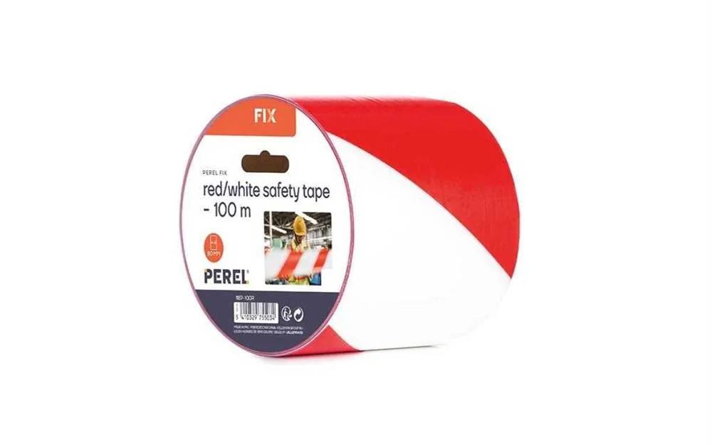 Fita de Seguran&ccedil;a Vermelho/Branco 100m Carretel