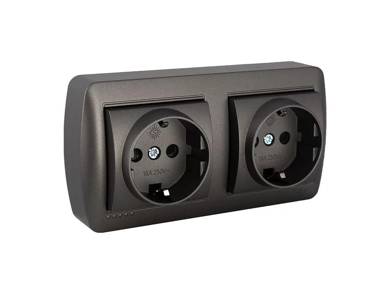 Tomada Fixa Dupla 2p+T 16a 250v~ de Superf&iacute;cie. S.