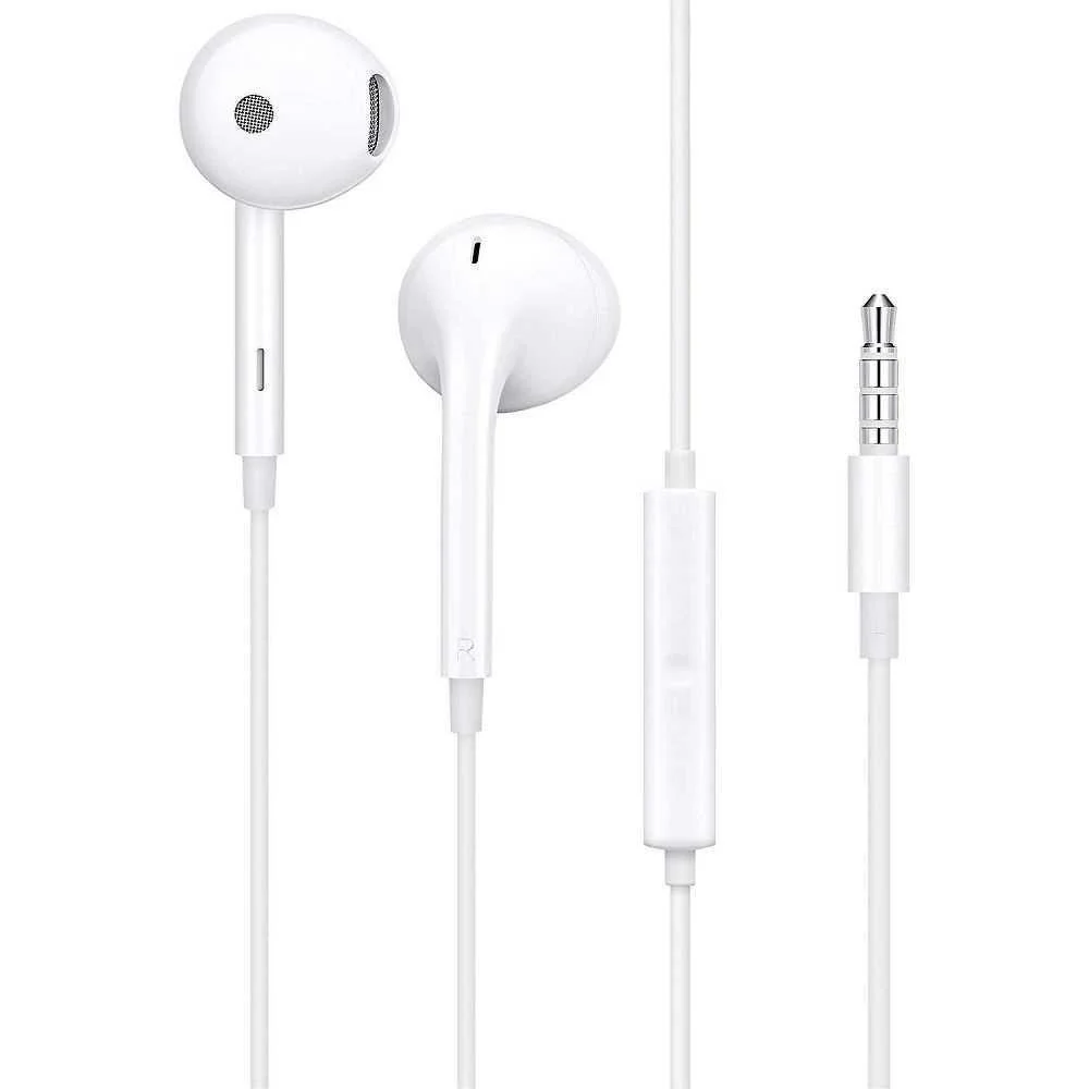 Auscultadores de Fio Originais Oppo Jack 3,5 Mm com Microfone Mh156 Branco