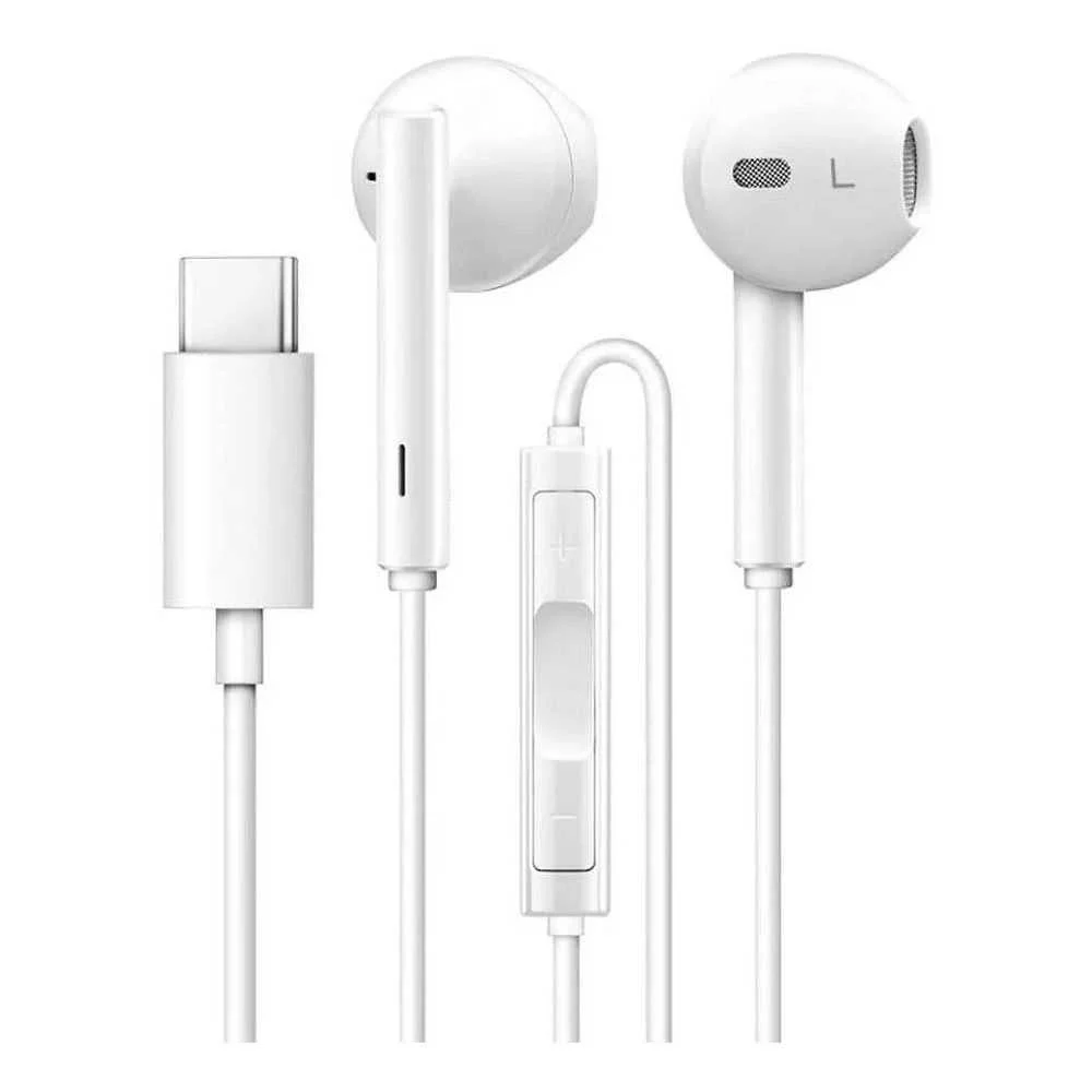 Auriculares com fio originais da Huawei Tipo C co.