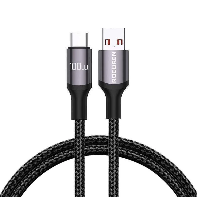 Cabo de Carregamento R&aacute;pido Rocoren USB-A p/ USB-C