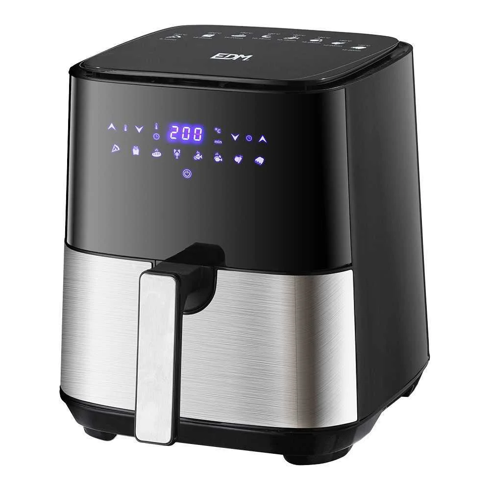 Fritadeira de ar 5l com ecr&atilde; t&aacute;til led, 1450w, com base antideslizante, f&aacute;cil de usar com 8 menus pr