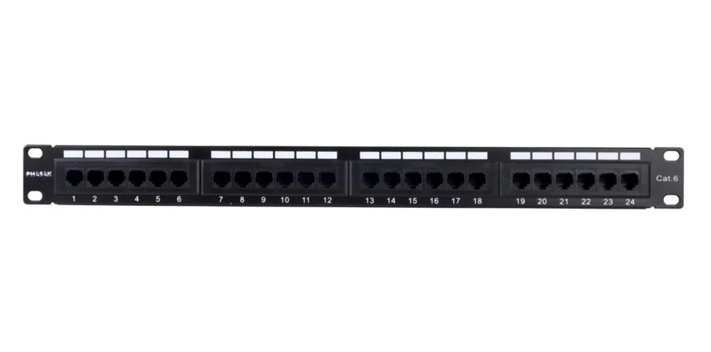 Painel de Transfer&ecirc;ncia Utp 19" Cat. 6 Dual 24p. 1u Phasak