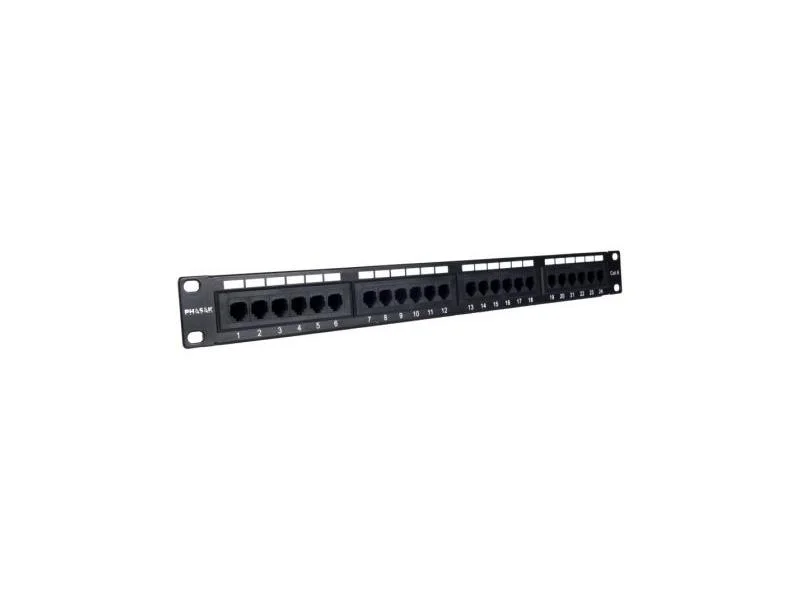 Painel de Transfer&ecirc;ncia Utp 19" Cat. 6 Dual 24p. 1u Phasak