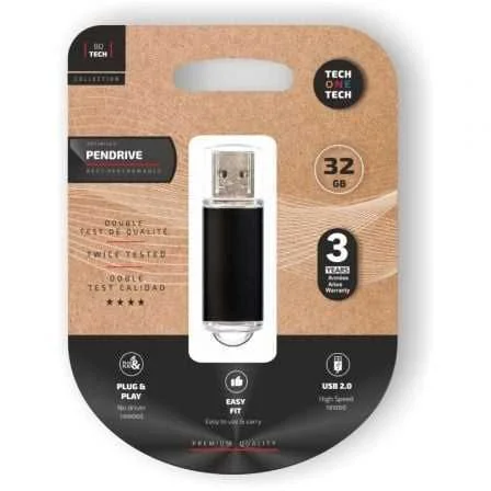 Pendrive 32gb Tech One Tech Basic Usb 2.0/ Negro