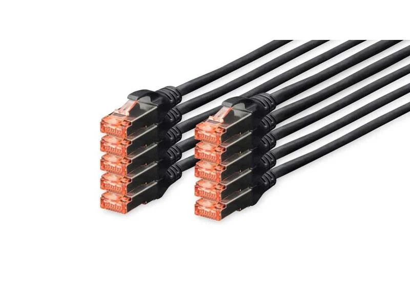 Digitus Cat 6 S/Ftp Patchkabel, 10 St&uuml;ck, 0,25m, Rot