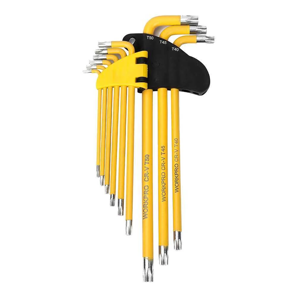 Jogo de 9 Chaves Torx Compridas Workpro