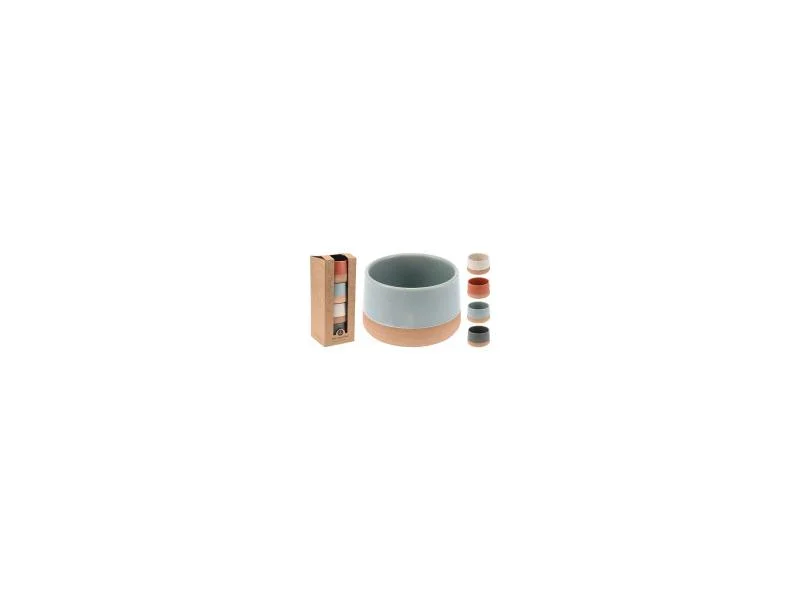 Kit 4 tigelas de cer&acirc;mica de cores diferentes, &oslash;9 x 5,6 cm, lava-lou&ccedil;as cofre, n&atilde;o adequado para mic