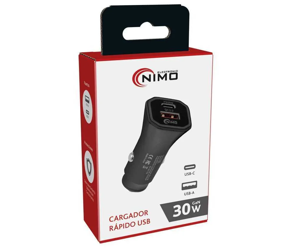 Cargador R&aacute;pido de Coche 12/24v Usb-C Pd + Usb-A .