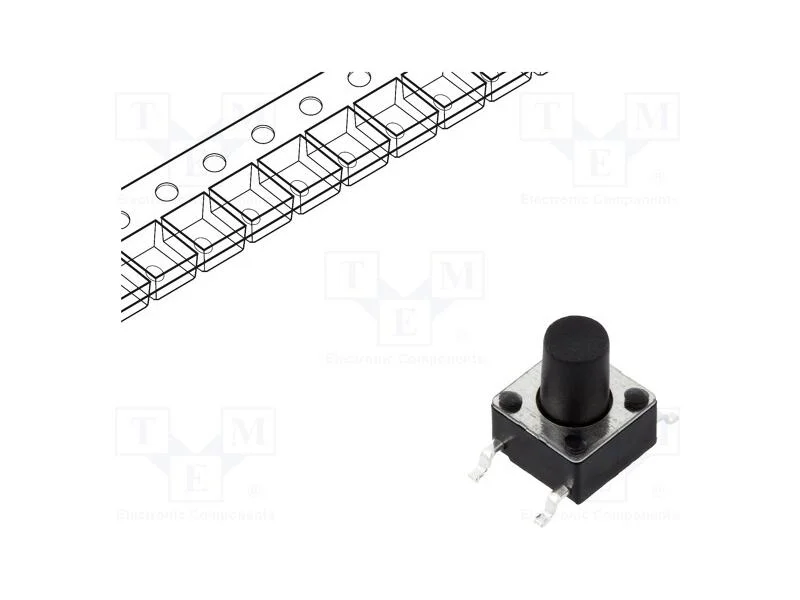 Microinterruptor Tact, Spst-No, Pos: 2, 0,05a/12vdc, Smt, 1,6n