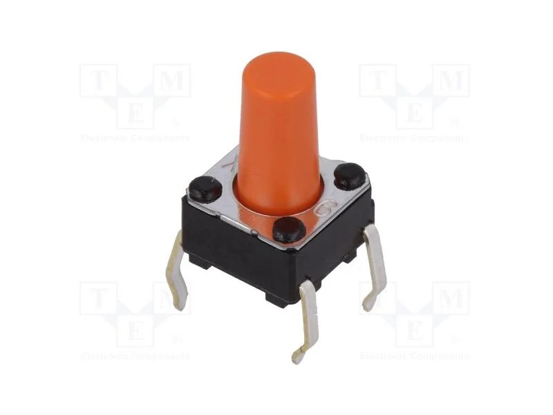Microinterruptor Tact, Spst-No, Pos: 2, 0,05a/24vdc, Tht, 2,55n