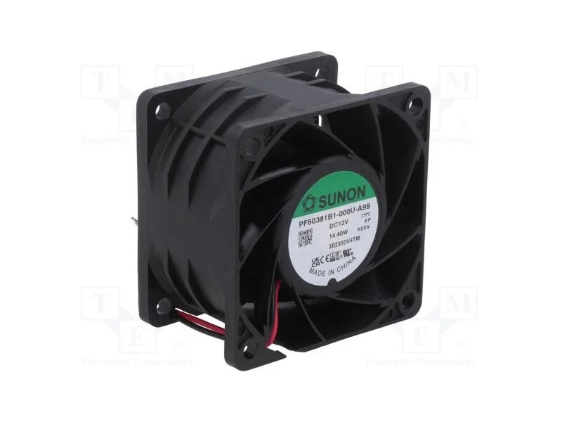 Ventilador: DC, transversal, 12VDC, 60x60x38mm, 1.