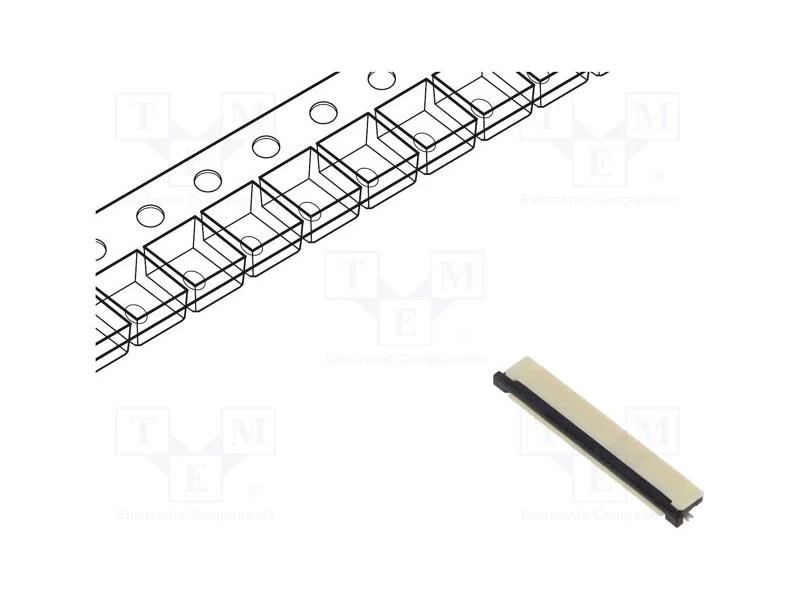 Conector: Ffc/Fpc, Horizontais, Pin: 50, Contactos Inferiores,Zif