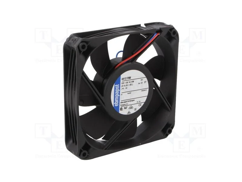 Ventilador: DC, transversal, 12VDC, 119x119x25mm,.