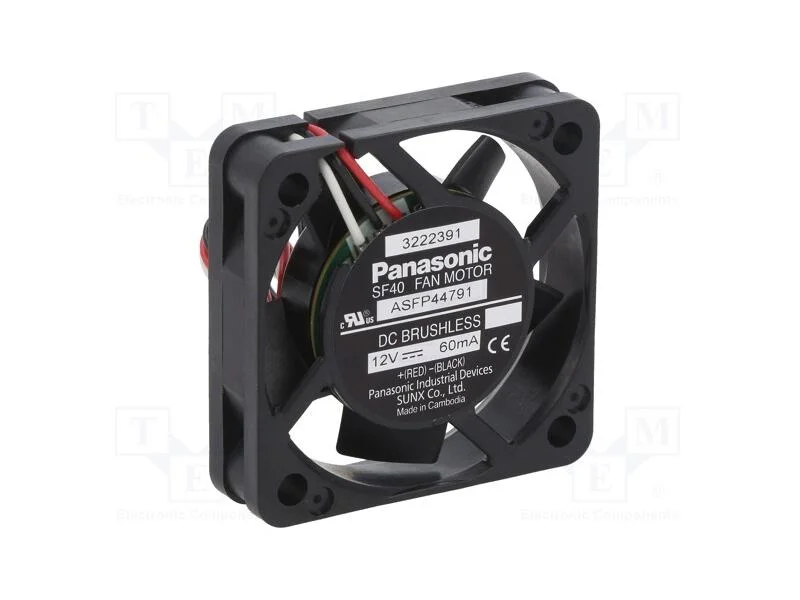 Ventilador: DC, transversal, 12VDC, 40x40x10mm, 8.