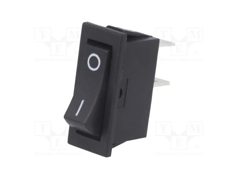 Rocker, Spst, Pos: 2, On-Off, 10a/250vac, Preto, N&atilde;o Disp, 50mo
