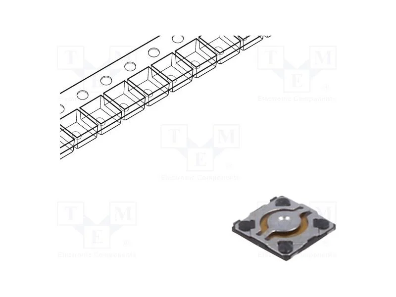 Microinterruptor TACT, SPST, Pos: 2, 0,02A/15VDC,.