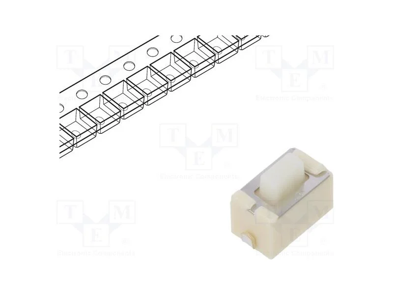 Microinterruptor TACT, SPST, Pos: 2, 0,05A/12VDC,.