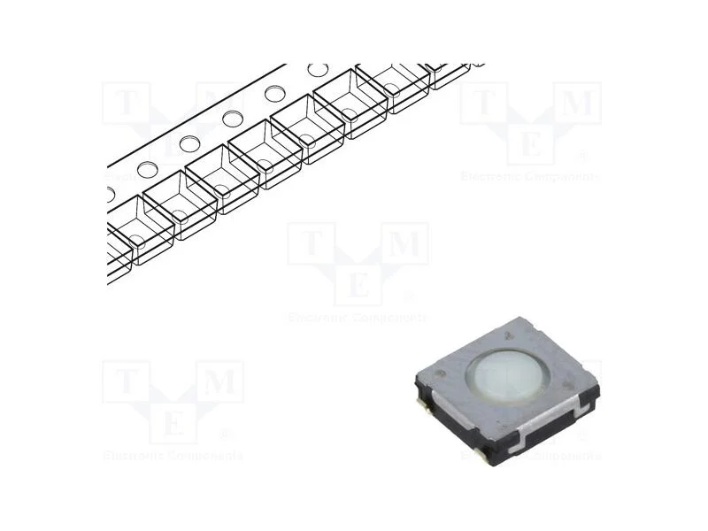 Microinterruptor Tact, Spst, Pos: 2, 0,02a/15vdc, Smt, N&atilde;o Disp, 1n