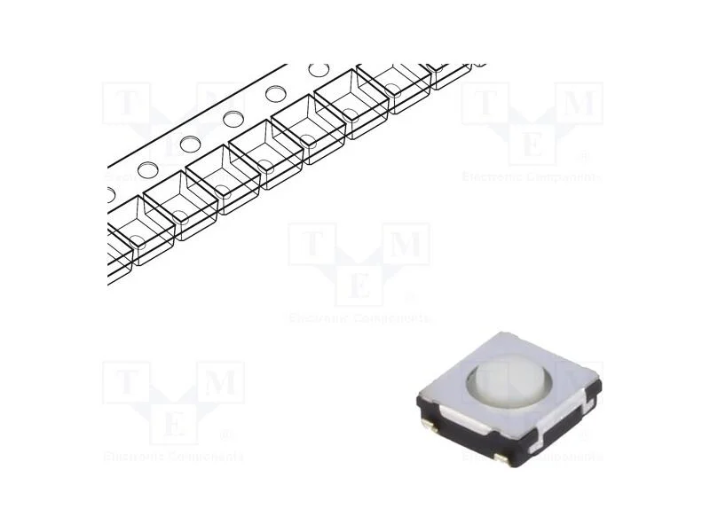 Microinterruptor Tact, Spst, Pos: 2, 0,02a/15vdc, Smt, N&atilde;o Disp, 1n
