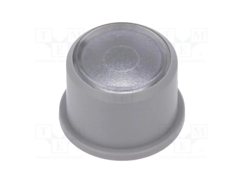 Tecla, redonda, cinzenta, 9,6mm, pl&aacute;stico, MEC162.