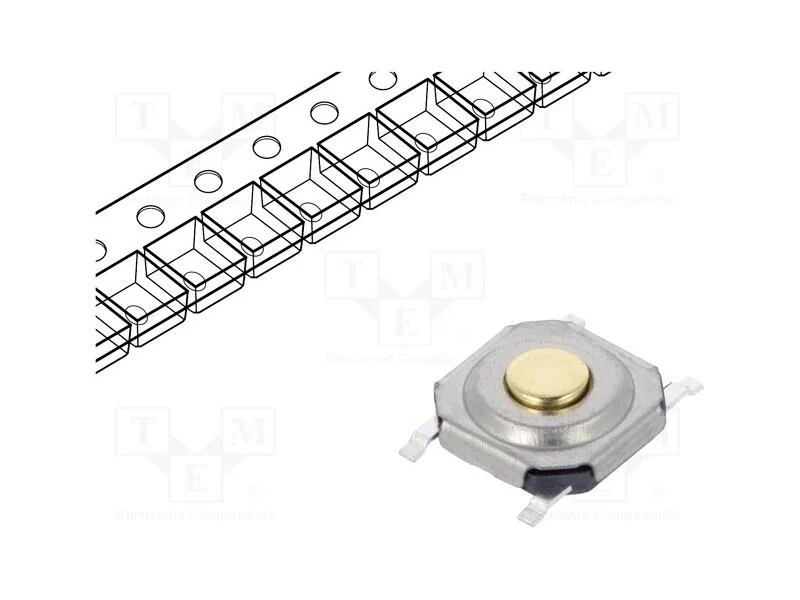 Microinterruptor Tact, Spst-No, Pos: 2, 0,05a/12vdc, Smt, 2n, 550um
