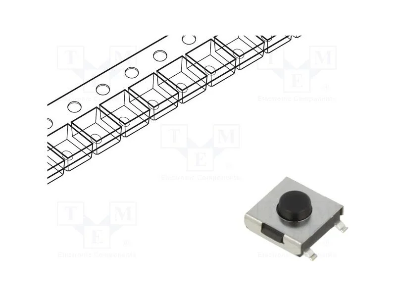 Microinterruptor Tact, Spst-No, Pos: 2, 0,05a/12vdc, Smt, 3,2n