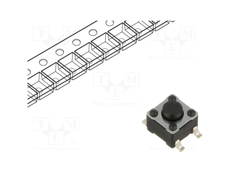 Microinterruptor Tact, Spst-No, Pos: 2, 0,05a/12vdc, Smt, 1n, 3,8mm